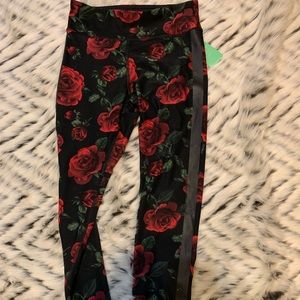 Forever 21 Athletic Leggings with Roses